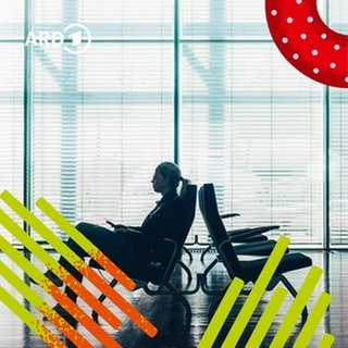 Person in einem Wartesaal