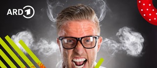 Einem wüteden Mann steigen Dampfwolken aus den Ohren.