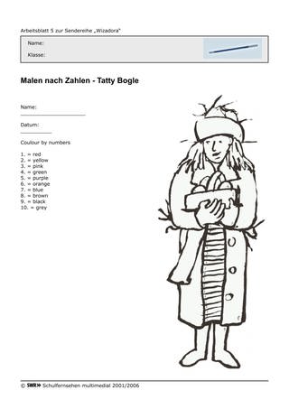 Arbeitsblatt 5: Tatty Bogle - Malen nach Zahlen (Foto: )