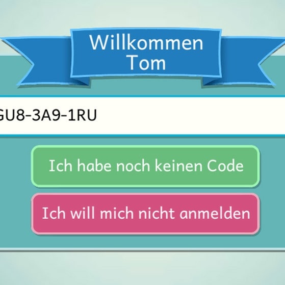 Screenshot aus dem Lernspiel beim Eingeben des Codes.