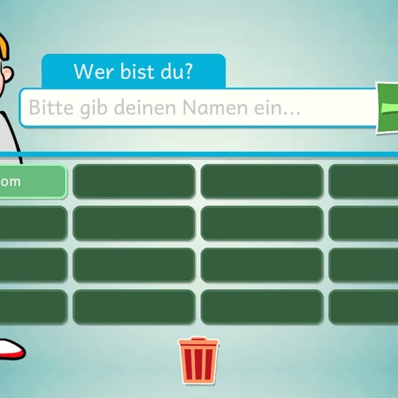 Screenshot aus dem Lernspiel zur Frage "Wer bist du?"