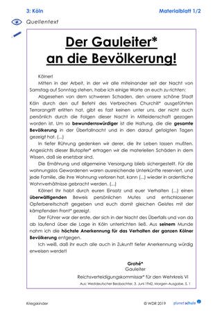 Materialblatt 3: Quellentext Köln (Foto: )