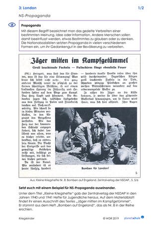 Arbeitsblatt 3: NS-Propaganda London (Foto: )