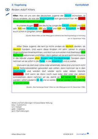 Lösungen 3: Reden Adolf Hitlers