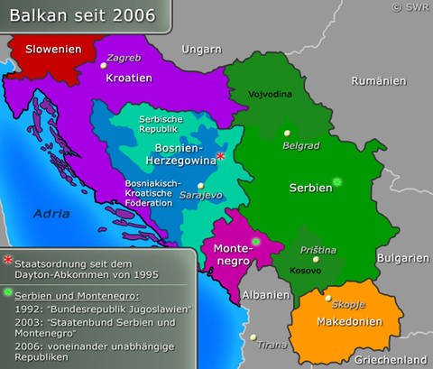 Karte von dem Balkan seit 2006 (Foto: SWR)