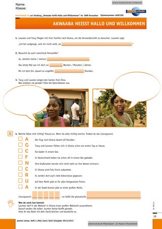 Arbeitsblatt 3a: In Ghana - Fragen zum Film (Foto: )