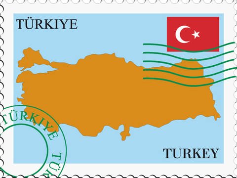 Türkische Briefmarke mit Landeskarte (Foto: colourbox)