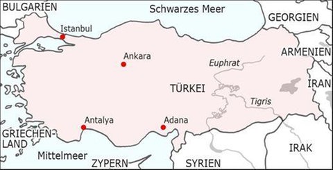 Landkarte der Türkei