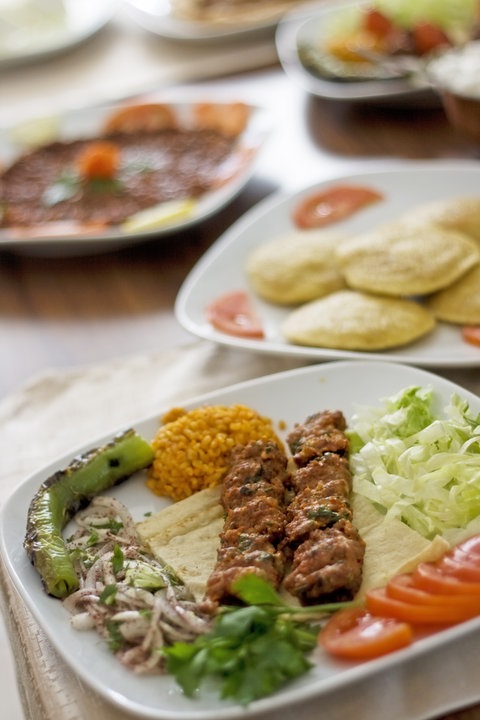 Kebab und Salat