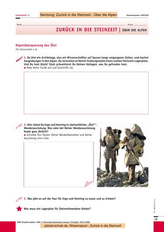 Arbeitsblatt 11: Über die Alpen - Alpenüberquerung des Ötzi (Foto: )