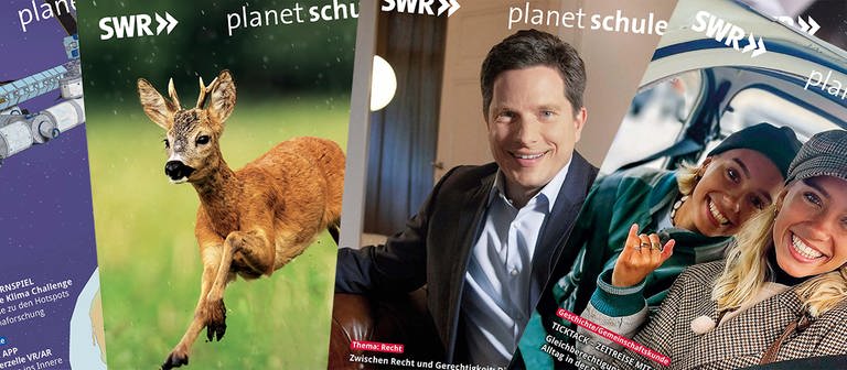 Collage von Planet Schule Zeitschriften (Foto: SWR – Screenshots der Zeitschriftentitel / Bildcollage: SWR)