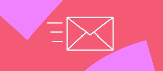 Ein Briefsymbol auf buntem Hintergrund, Teaser für den Newsletter von planet schule