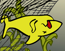 Detailansicht der interaktiven Animation:Der Haifisch ist verendet.