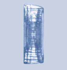 Detailansicht der Eisblumen-Simulation: aus kompakte Prismen bestehender Eiskristall