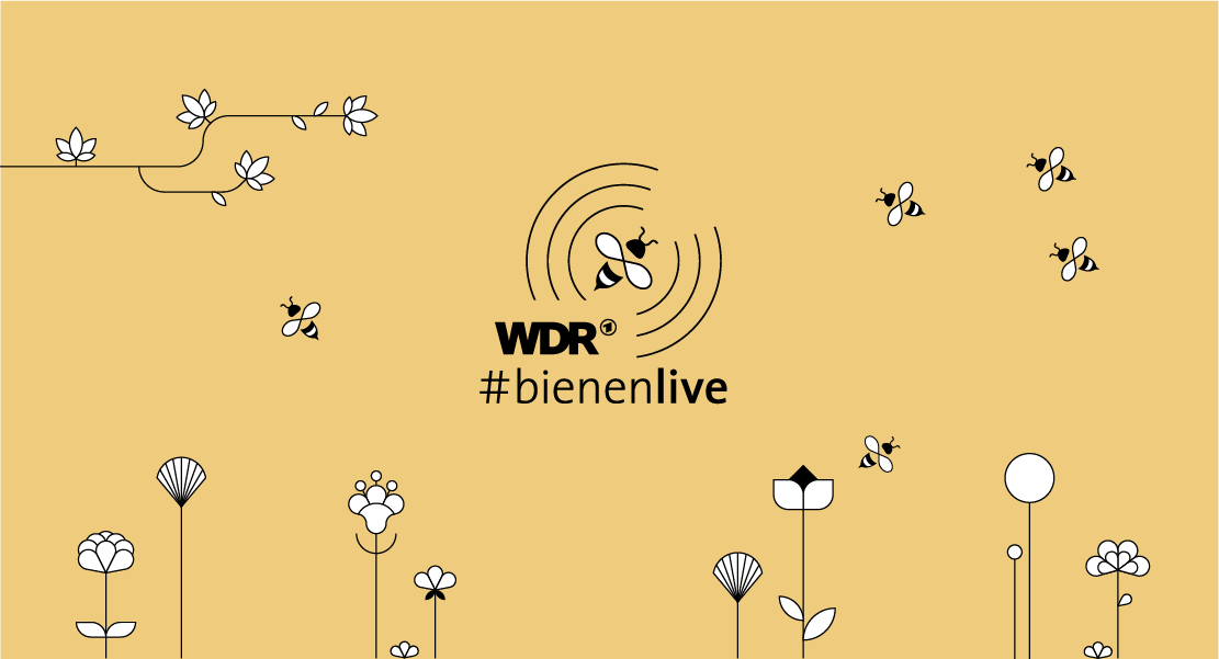 Grafik mit Bienen und kleinen Blumen (Quelle: WDR)