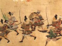 Eine Zeichnung die Samurai und Bogenschützen darstellt