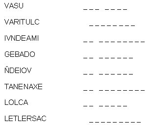 Ein Anagramm Rätsel