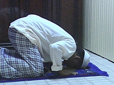 Ein betender Muslim [Klick auf das Bild, schließt das Fenster]