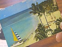 Eine Postkarte eines Strandes auf Hawaii