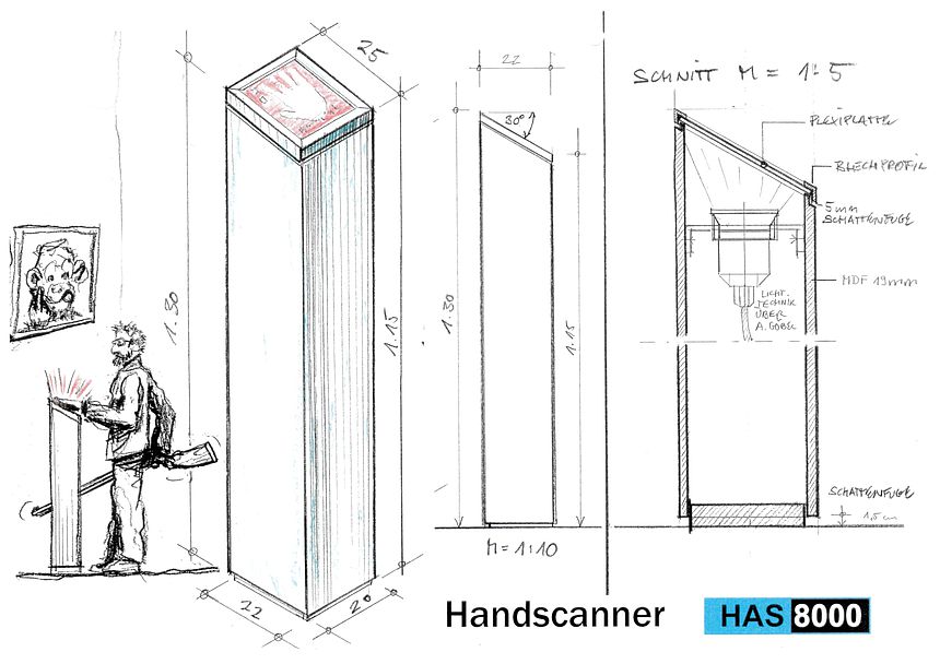 Verworfener Entwurf Handscanner