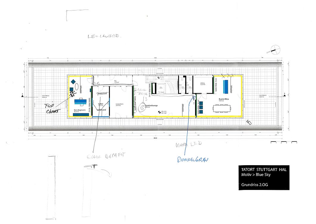 Grundriss des Firmengebäudes von Bluesky