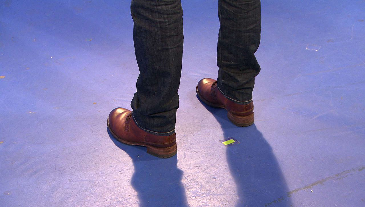 Die Boden-Markierung für die Position