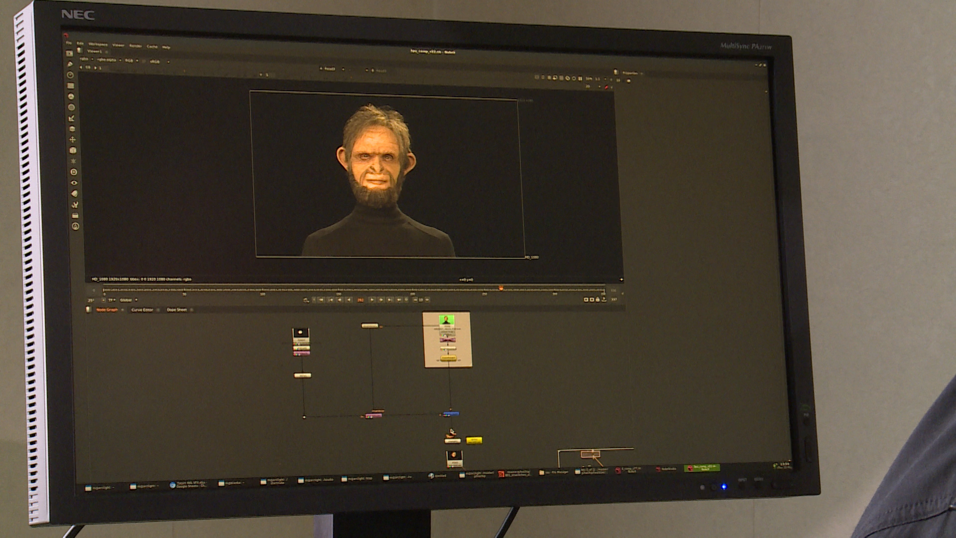 2. Schritt: Der grüne Hintergrund wird bei der VFX-Bearbeitung entfernt