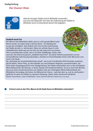 Arbeitsblatt 3: Stadtgründung im Mittelalter (Foto: )
