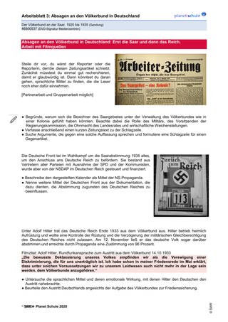 Arbeitsblatt 3: Austritt aus dem Völkerbund (Foto: )