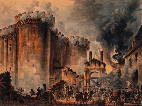 Gemälde – Sturm auf die Bastille (Foto: Ölgemälde von Jean-Pierre Houel; Public Domain)