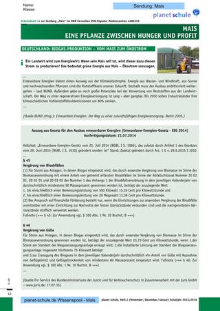 Arbeitsblatt 1ab: Deutschland: Biogas-Produktion (Foto: )