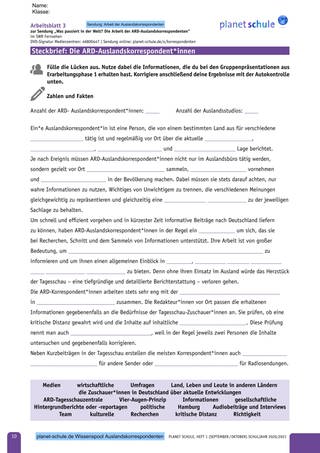 Arbeitsblatt 3: Steckbrief: Die ARD-Auslandskorrespondent*innen (Foto: )