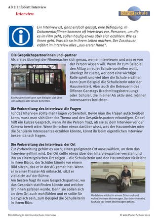 Arbeitsblatt 2: Infoblatt Interview (Foto: )
