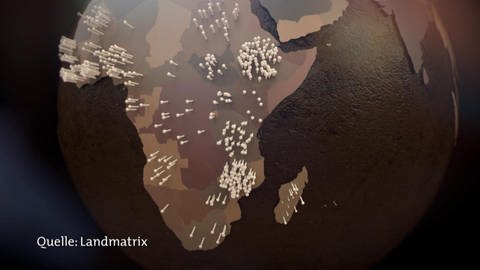 Eine Karte von Afrika, auf der Markierungen sind. (Foto: SWR - Screenshot aus der Sendung)