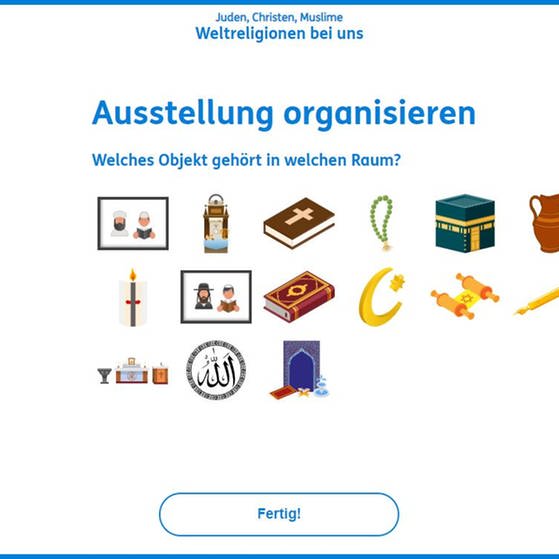 Aufgabe "Ausstellung organisieren" (Foto: SWR - Screenshot aus dem Lernspiel)