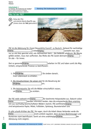 Arbeitsblatt 1: Was ist der FSC?