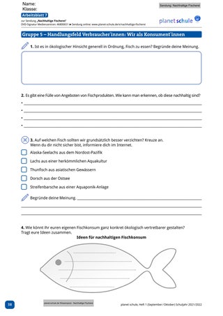 Arbeitsblatt 7: Handlungsfeld Verbraucher*innen