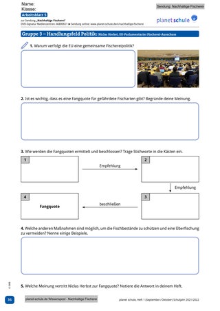 Arbeitsblatt 5: Handlungsfeld Politik