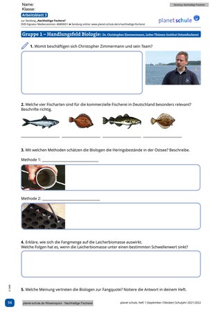 Arbeitsblatt 3: Fischfang in Deutschland