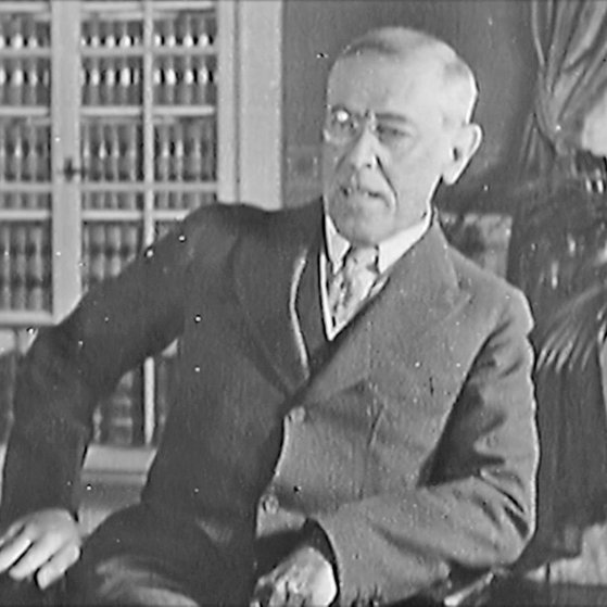 Schwarzweiß-Foto von Woodrow Wilson. (Foto: SWR – Screenshot aus der Sendung)