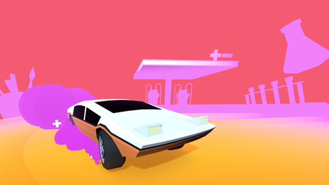 Startscreen mit Rennauto und Spielbeginn