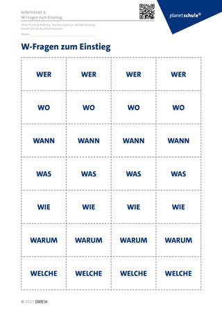 Screenshot des Arbeitsblattes