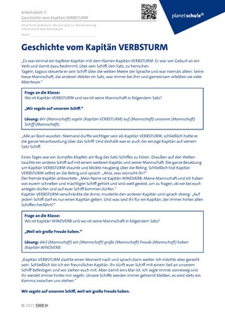 Screenshot des Arbeitsblattes