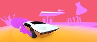 Startscreen mit Rennauto und Spielbeginn