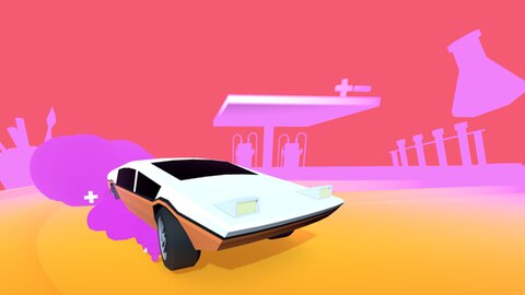 Startscreen mit Rennauto und Spielbeginn