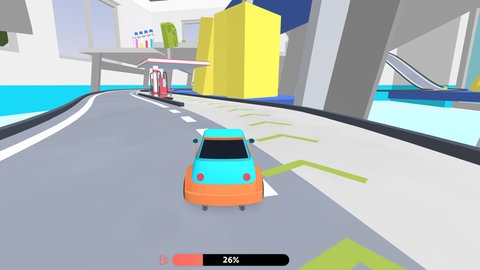 Beim Boxenstopp kannst du Tanken oder dir wertvoll Extras für dein Auto besorgen - wenn du die Mathe-Aufgaben richtig löst. 