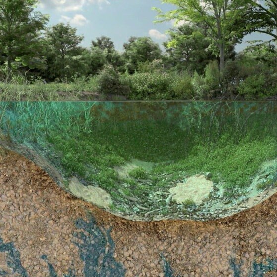 Animation: Querschnitt durch ein Donnerloch.