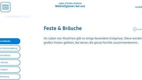 Menü des Lernspiels