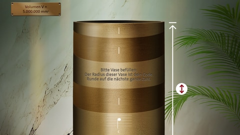 Mathe-Aufgaben zu Volumen und Umfang von Zylindern musst du lösen, um den Tür-Code für das Escape-Spiel zu bekommen. 