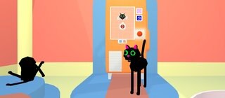 Eine Katze vor einem Futterautomaten in einer Tierpension